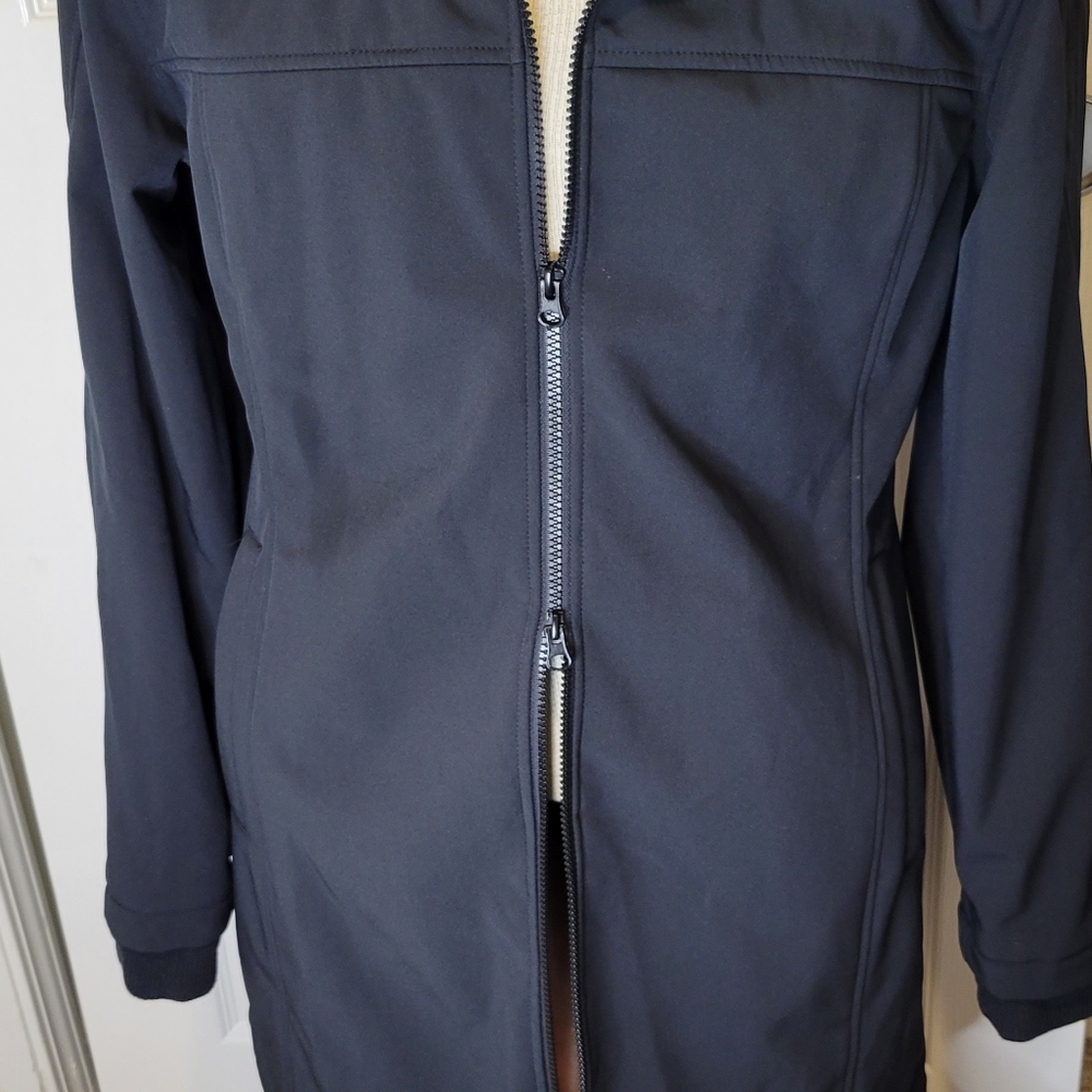 Womens hooded faux fur lined water resistant coat large nwot